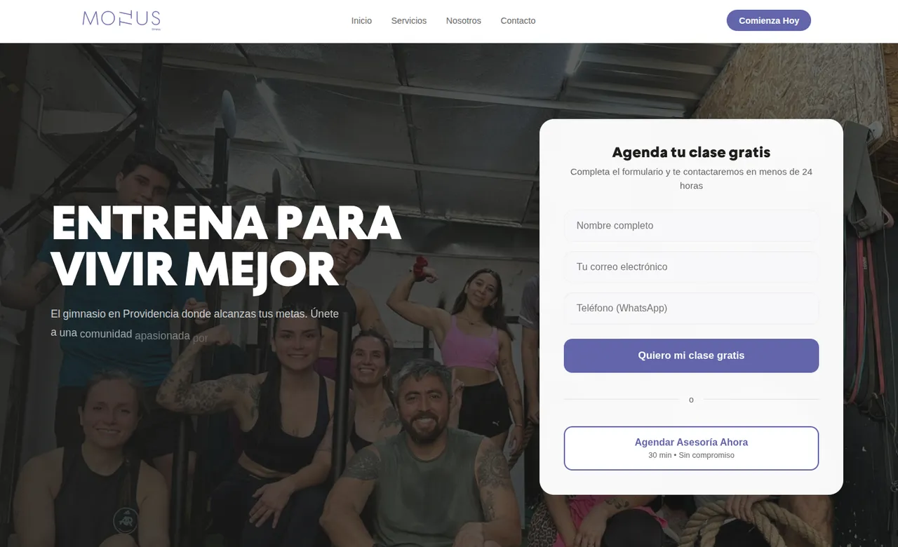 Captura de Mottus Fitness